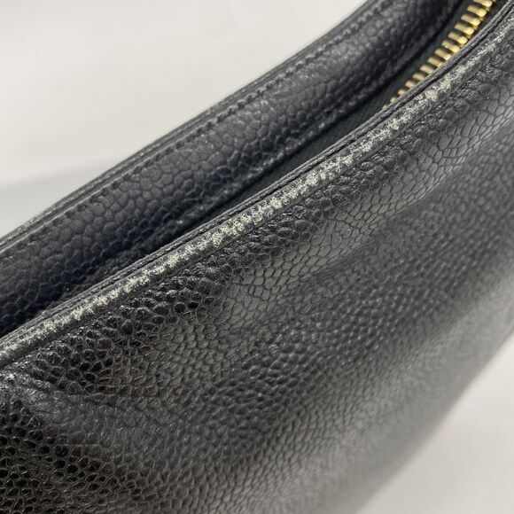 Chanel Shoulder Bag Caviar Skin Black Gold Hardware Ladies - Picture 10 of 10